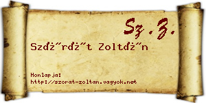 Szórát Zoltán névjegykártya
