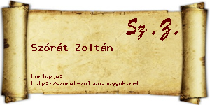 Szórát Zoltán névjegykártya